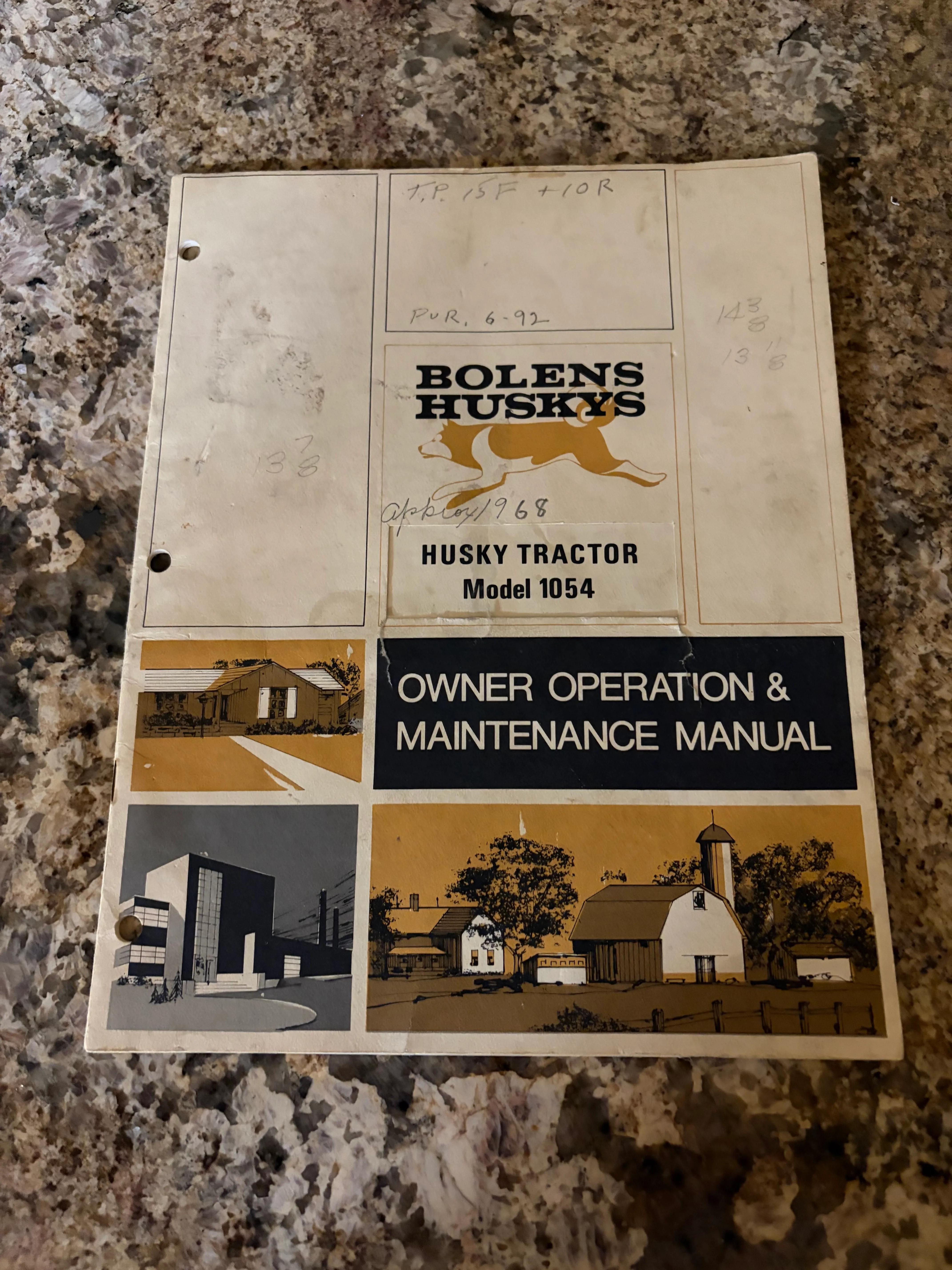 Vintage Bolens Husky 1054 Tractor Owner Operator Maintenance Manual Original OEM